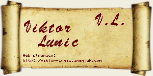 Viktor Lunić vizit kartica